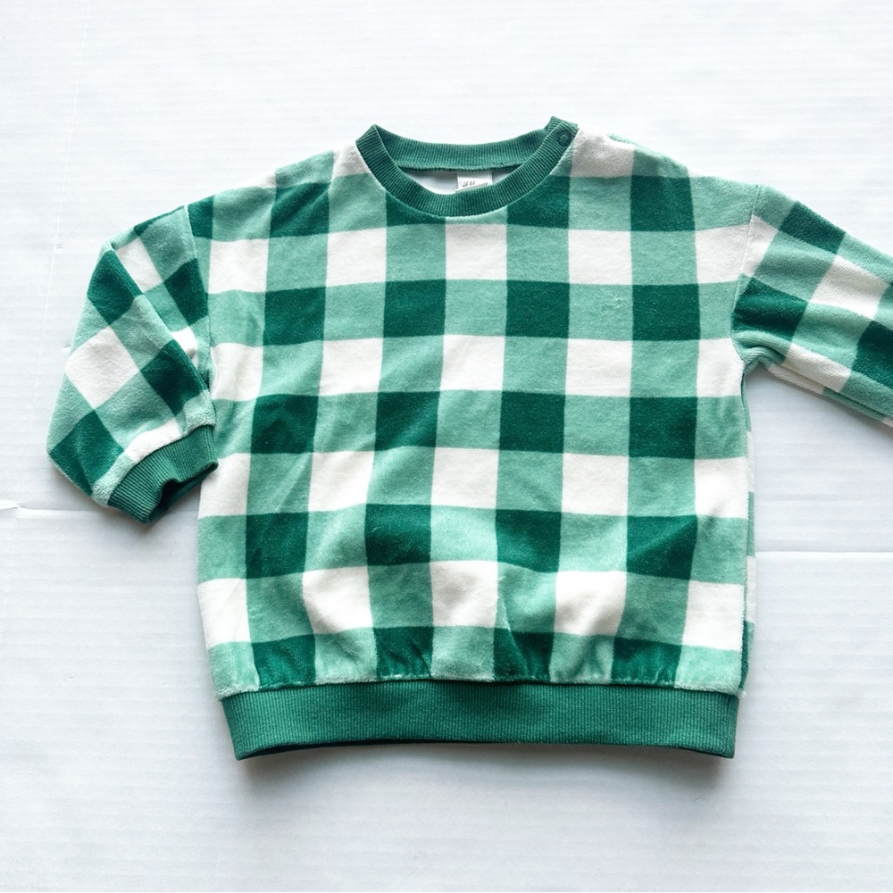New Velour Green Checked Sweatshirt
NWOT